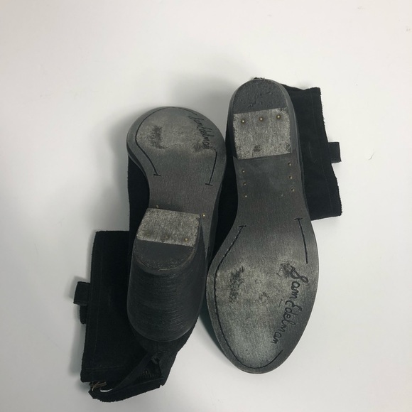 Sam Edelman Black Farrell Suede Booties Sz 8 - Picture 6 of 8